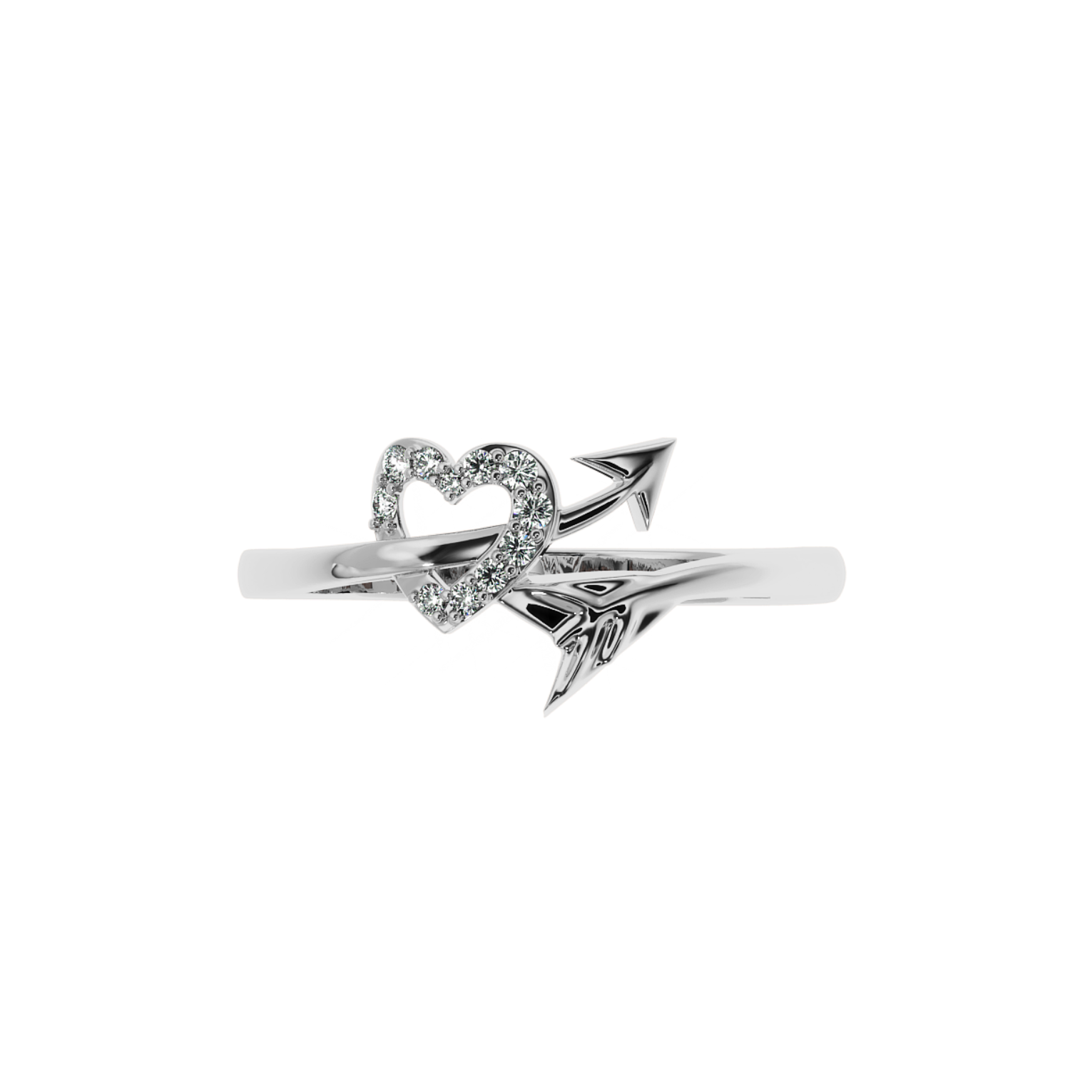 Buy 0.08Ct Cupid’s Arrow Diamond Ring | Solitairekart